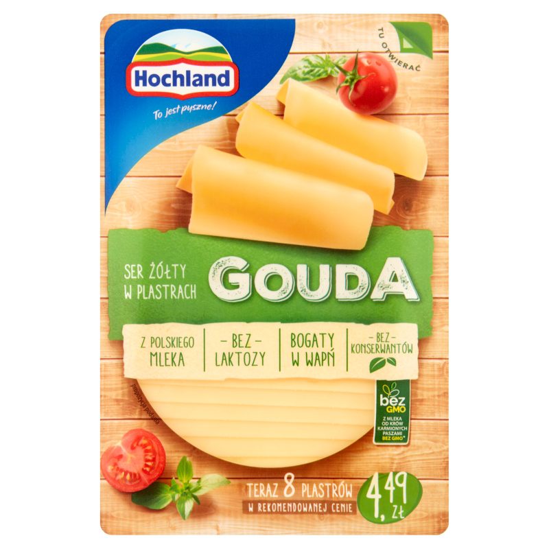 Hochland Gouda Ser żółty w plastrach 135 g Delikatesy Dwójka