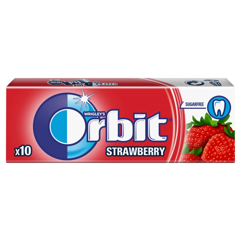 Orbit Strawberry Guma do żucia bez cukru 14 g (10 drażetek