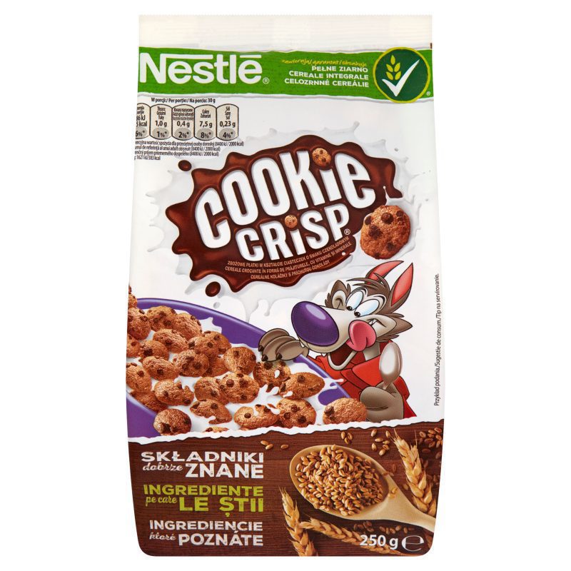 Nestlé Cookie Crisp Płatki śniadaniowe 250 g Delikatesy Dwójka